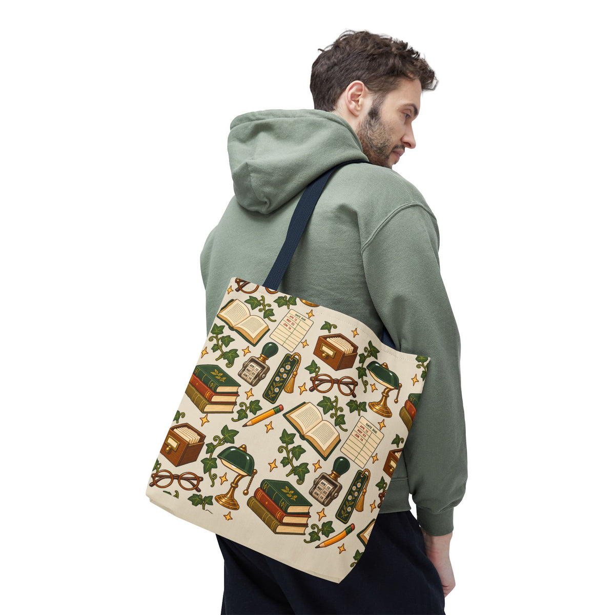 Vintage Library Essentials Pattern Tote Bag