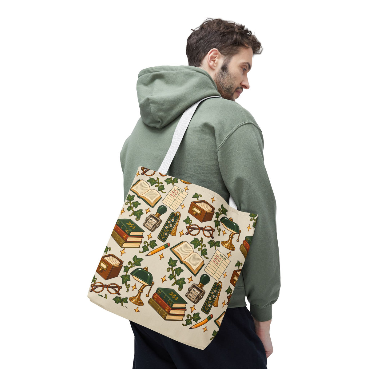 Vintage Library Essentials Pattern Tote Bag