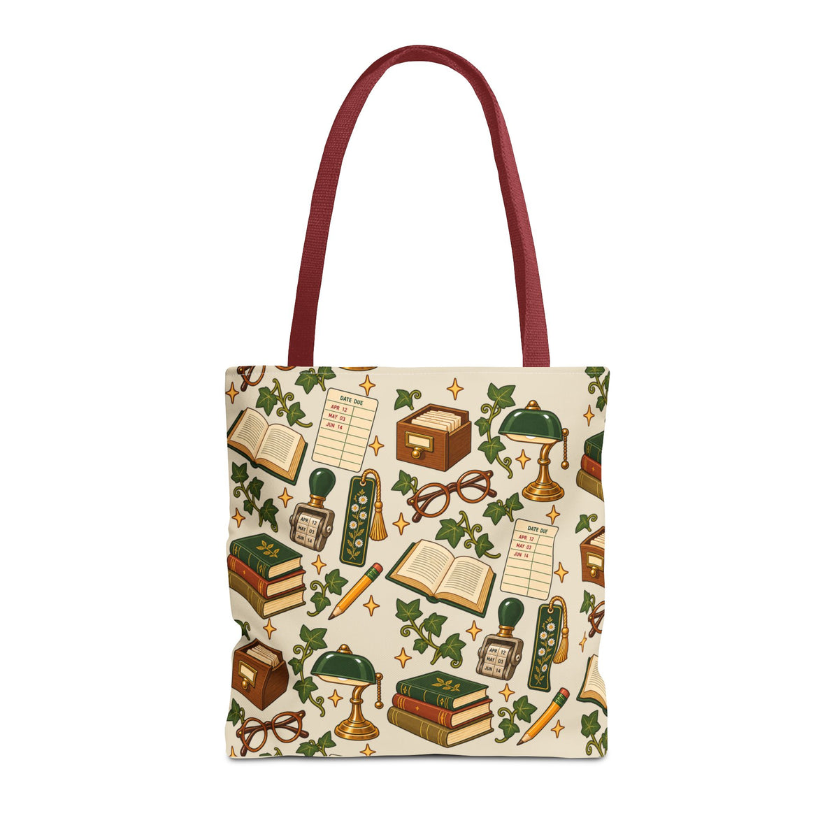 Vintage Library Essentials Pattern Tote Bag