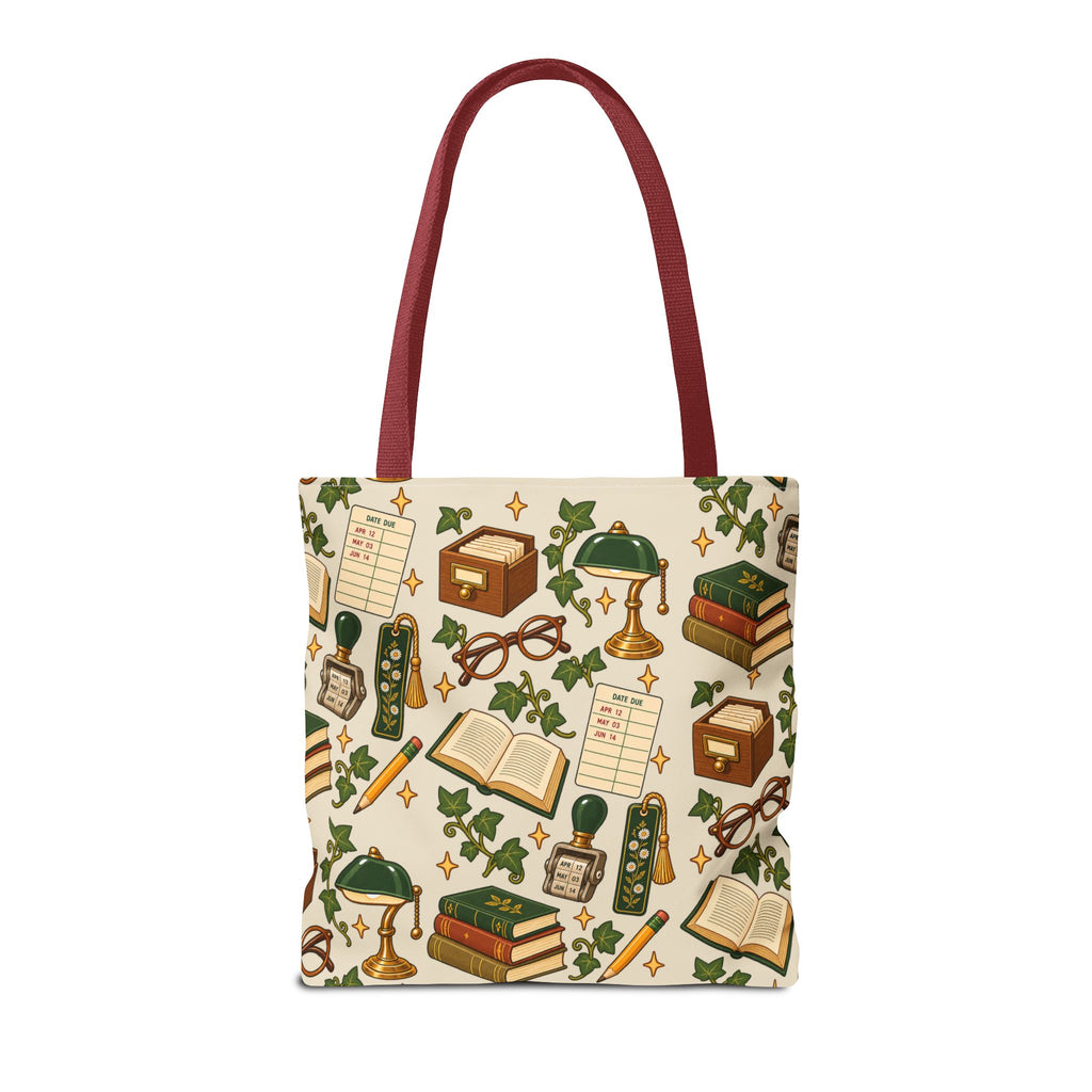 Vintage Library Essentials Pattern Tote Bag